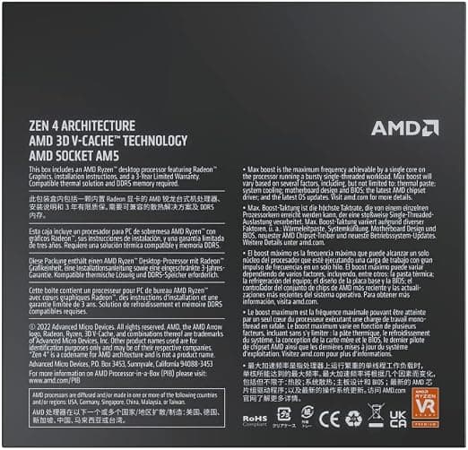 AMD Ryzen 7 7800X3D Desk-Top Processor (8-Core/16-Thread, 104MB Cache, up to 5.0 GHz Max Boost) 2