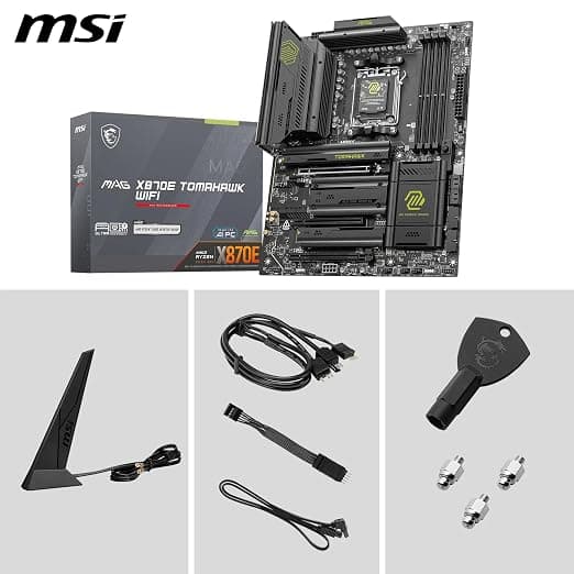 MSI MAG X870E Tomahawk WiFi Motherboard, ATX, AM5 Socket, DDR5 Support 3