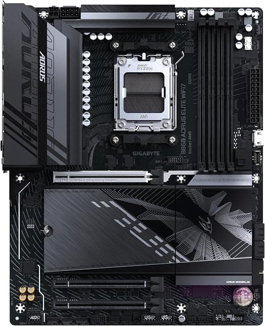 GIGABYTE B850 AORUS Elite WIFI7 Motherboard - AMD Ryzen 9000 Series CPUs, 14+2+2 Phase Digital VRM, up to 8200MHz DDR5 (OC), 1xPCIe 5.0 + 2xPCIe 4.0 M.2, 2.5 LAN, WiFi 7, USB 3.2 Gen 2x2 2