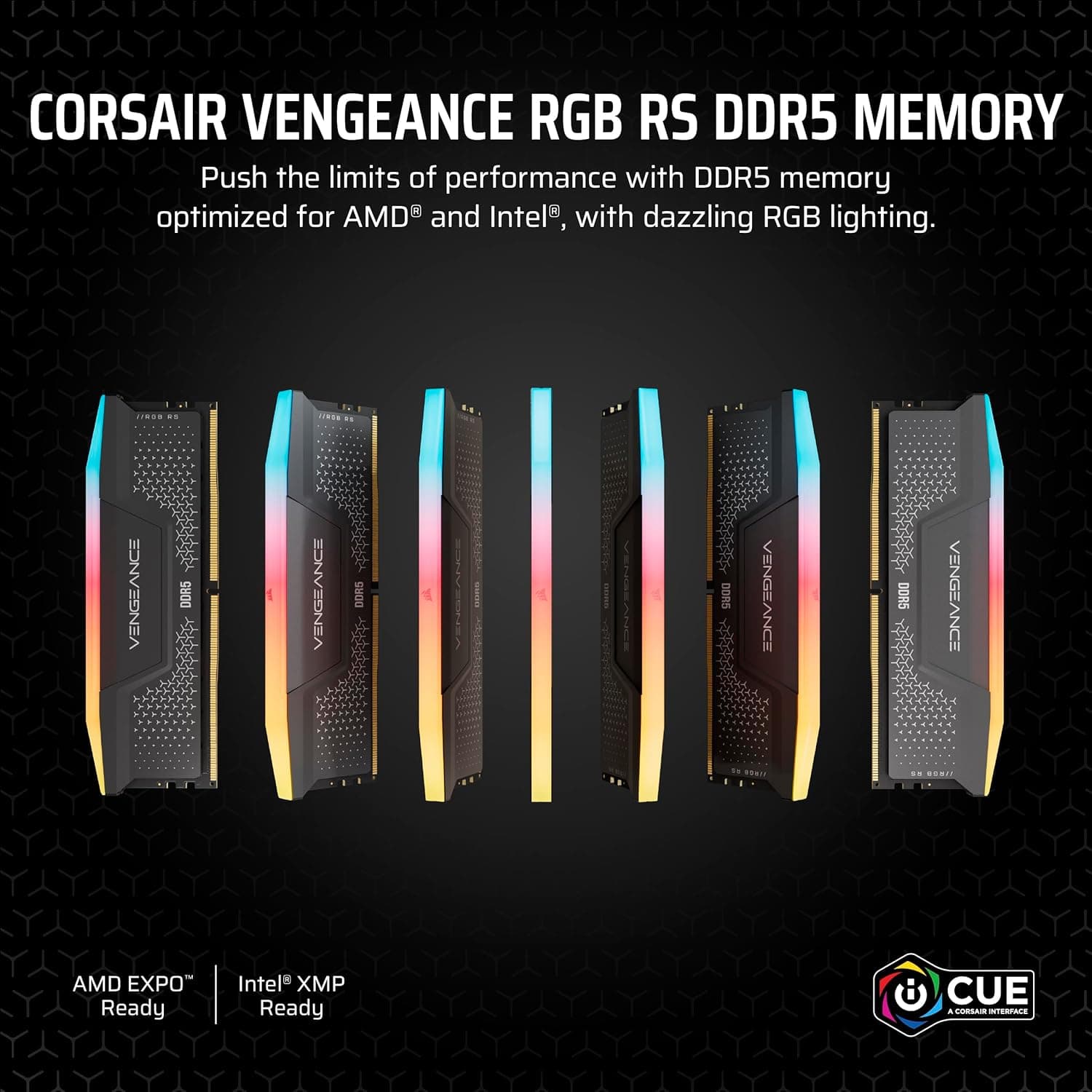 CORSAIR VENGEANCE RGB RS DDR5 RAM 32GB (2x16GB) Up to 6000MHz CL36-44-44-96 1.35V AMD EXPO Intel XMP Computer Desktop Memory – Grey (CMG32GX5M2E6000Z36) 2