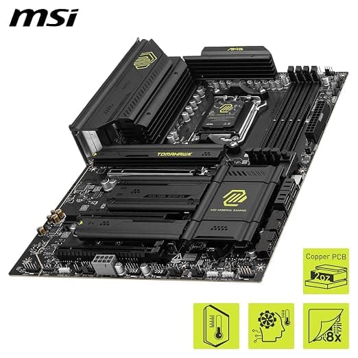 MSI MAG X870 TOMAHAWK WIFI Motherboard, ATX - Supports AMD Ryzen 9000/8000 / 7000 Processors, AM5-80A SPS VRM, DDR5 Memory Boost 8400+MT/s (OC), PCIe 5.0 x16 & 4.0 x16, M.2 Gen5, Wi-Fi 7, 5G LAN 3